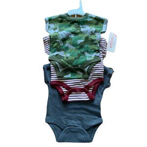Baby Jumper Bodysuits Newborn Boys Snap Bottom Set Dinosaur Camo Stripe Solid